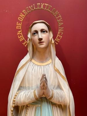 St Mary Statue en plaster polychrome, Flemish Belgium 19th century