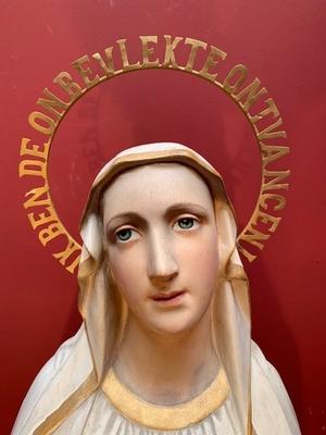 St Mary Statue en plaster polychrome, Flemish Belgium 19th century