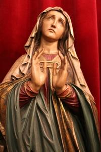 St. Mary Statue en fully hand-carved wood / polychrome / gilt, Belgium 19th century