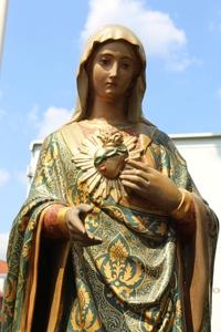 St. Mary Statue en plaster polychrome, France 19th century