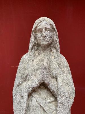 St. Mary Statue en Hand - Carved Sandstone, Hungary 19th century ( anno 1890 )
