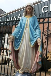 St. Mary Statue en plaster polychrome, Belgium 19th century