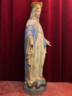 St. Mary Statue en Terra-Cotta polychrome, France 19th century ( anno 1890 )