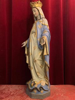 St. Mary Statue en Terra-Cotta polychrome, France 19th century ( anno 1890 )