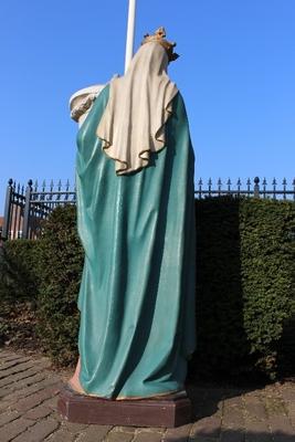 St. Mary Statue en plaster polychrome, Belgium 19th century