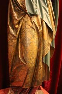 St. Mary Statue en fully hand-carved wood / polychrome / gilt, Belgium 19th century