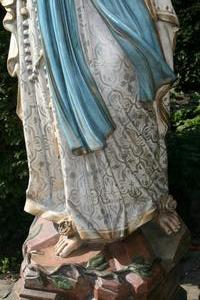 St. Mary Statue en PLASTER POLYCHROME, France 19th century