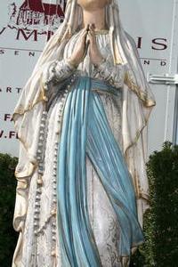 St. Mary Statue en PLASTER POLYCHROME, France 19th century