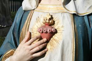 St. Mary Statue en wood polychrome, DUTCH 19th century