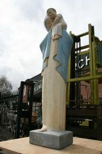 St. Mary Statue en CAST SANDSTONE, Belgium 19th century