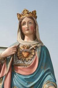 St. Mary Statue en PLASTER POLYCHROME, Belgium 19th century