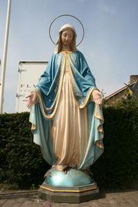 St. Mary Statue en PLASTER POLYCHROME, Belgium 19th century