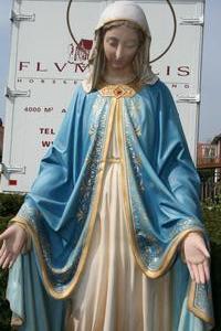 St. Mary Statue en PLASTER POLYCHROME, Belgium 19th century