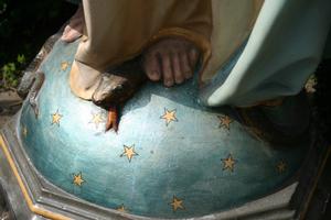 St. Mary Statue en PLASTER POLYCHROME, Belgium 19th century