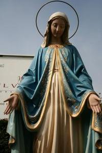 St. Mary Statue en PLASTER POLYCHROME, Belgium 19th century