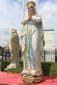 St. Mary Statue  en Terra-Cotta polychrome, France 19th century