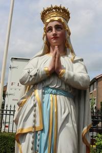 St. Mary Statue  en Terra-Cotta polychrome, France 19th century