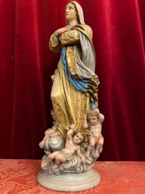 St. Mary  Statue en Plaster polychrome, France 19 th century ( Anno 1890 )