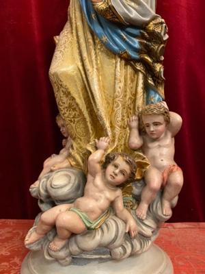 St. Mary  Statue en Plaster polychrome, France 19 th century ( Anno 1890 )