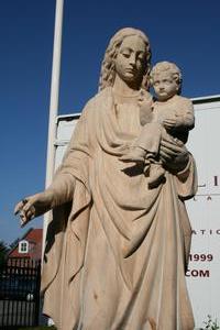 St. Mary Statue en wood polychrome, DUTCH 19th century