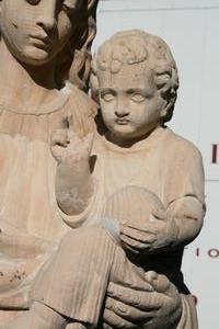 St. Mary Statue en wood polychrome, DUTCH 19th century
