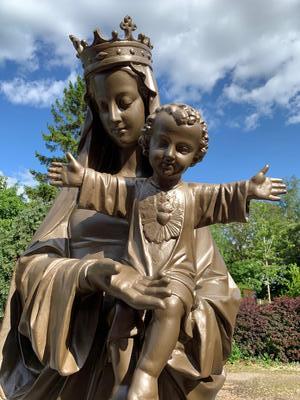 St. Mary Statue. Sandblasted And New Uv Resistand Paint.  en Cast Iron, Belgium 19th century