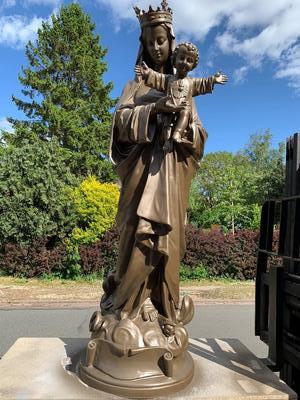 St. Mary Statue. Sandblasted And New Uv Resistand Paint.  en Cast Iron, Belgium 19th century