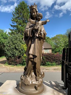 St. Mary Statue. Sandblasted And New Uv Resistand Paint.  en Cast Iron, Belgium 19th century