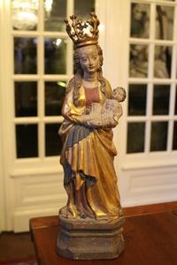 St. Mary With Child en wood polychrome, 18 th century