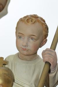 St. Mary With Child en Terra-Cotta polychrome, Belgium 19th century