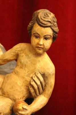 St. Mary With Child en hand-carved wood polychrome, Southern Germany 20th century