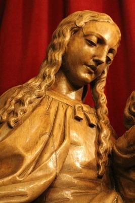 St. Mary With Child en hand-carved wood , Dutch 19th century ( anno 1835 )