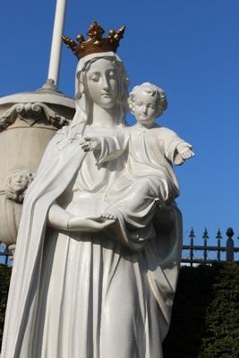 St. Mary With Child en plaster polychrome, Belgium 19th century