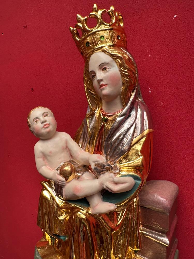 1  St. Mary With Child Sculpture With Hanging Pedestal.