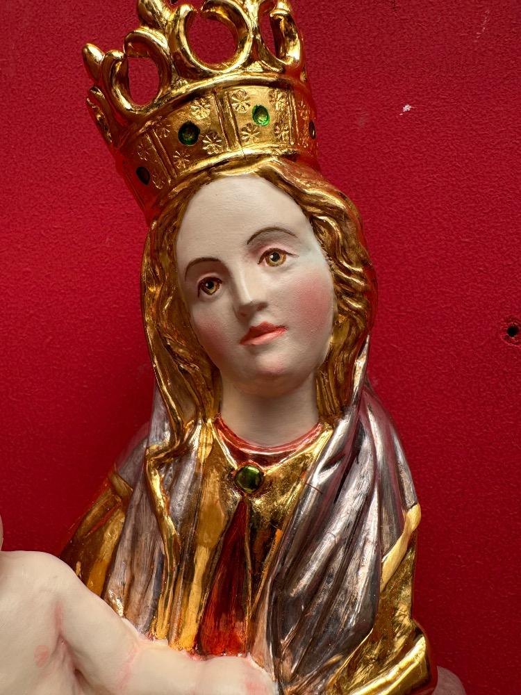 1  St. Mary With Child Sculpture With Hanging Pedestal.