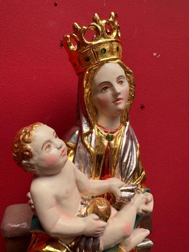 1  St. Mary With Child Sculpture With Hanging Pedestal.