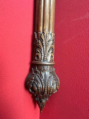 St. Mary With Child With Matching Pedestal And Baldachin en Fully Hand Carved - Wood, 18 th century