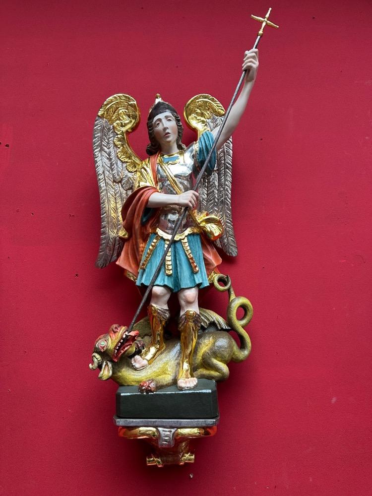 1  St. Michael Sculpture Wit Hanging Pedestal