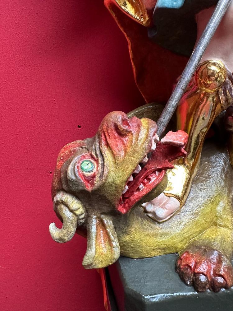 1  St. Michael Sculpture Wit Hanging Pedestal