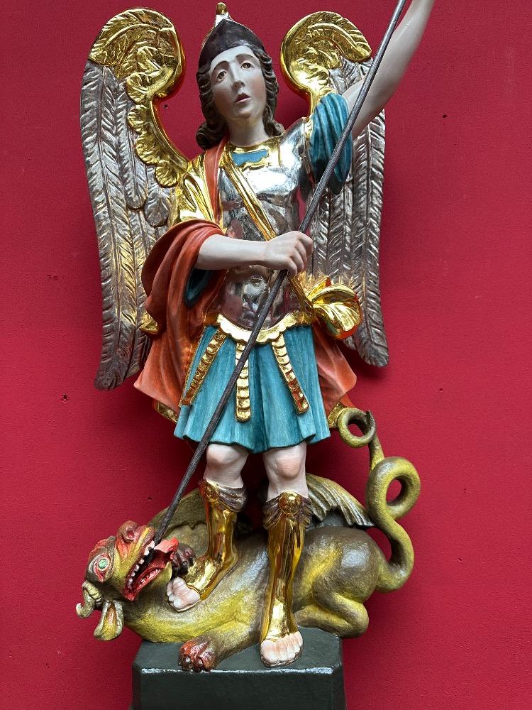 1  St. Michael Sculpture Wit Hanging Pedestal