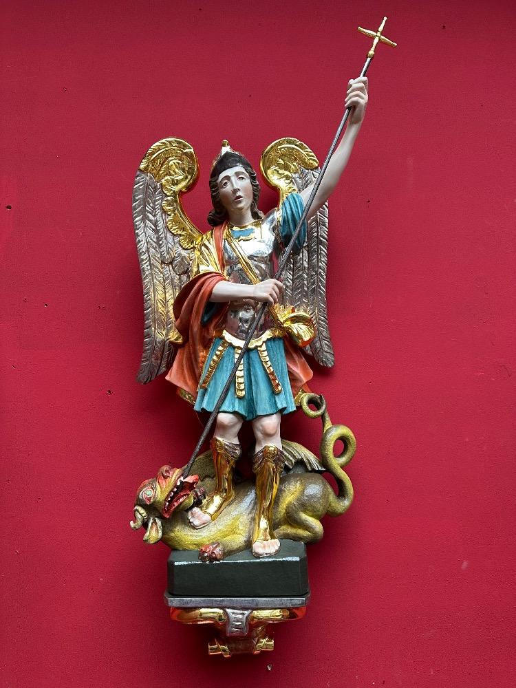 1  St. Michael Sculpture Wit Hanging Pedestal