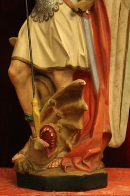 St. Michael Statue en plaster polychrome, France 19th century (anno 1875 )