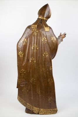 St. Nicholas Statue en Wood Polychrome, 18 th century