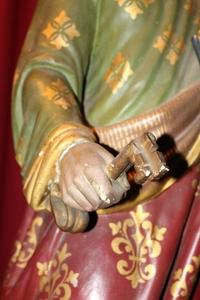 St. Peter en PLASTER POLYCHROME, France 19th century