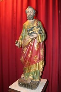 St. Peter en PLASTER POLYCHROME, France 19th century