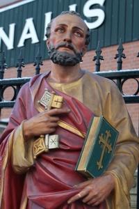 St. Petrus en plaster polychrome, France 19th century