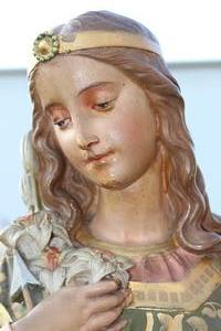 St. Philomena Statue en PLASTER POLYCHROME, France 19th century