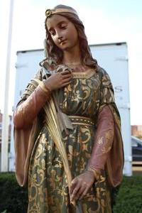 St. Philomena Statue en PLASTER POLYCHROME, France 19th century