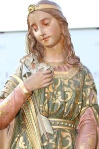 St. Philomena Statue en PLASTER POLYCHROME, France 19th century