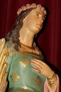 St. Philomena Statue en plaster polychrome, France 19th century